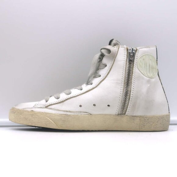 Golden Goose | Shoes | Golden Goose Francy Camotrim High Top   Francy Camo-Trim High Top Sneakers White Leather Size 36